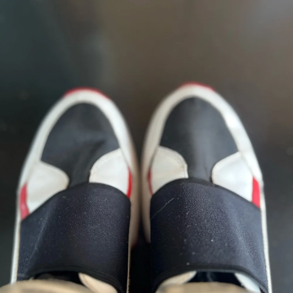 Michael Kors Black and White High-Top Sneakers with Red Accents - Picture 7 of 16